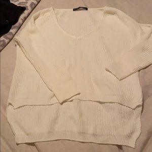 White v-neck sweater